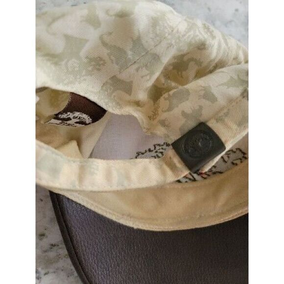 Disney Animal Kingdom Tan Real‎ Leather Bill Hat Adult One Size Adjustable - Picture 9 of 10